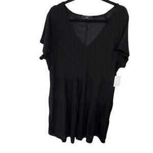 Vibe Tiered Super soft stretchy Comfy black lace dress plus Size 2x